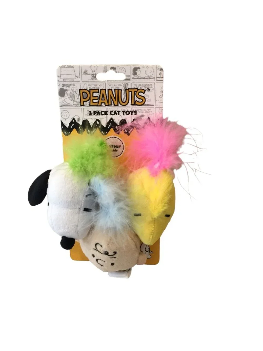 Peanuts Character Cat Toys Set of 3 Catnip Inside Snoopy Woodstock Charlie Brown